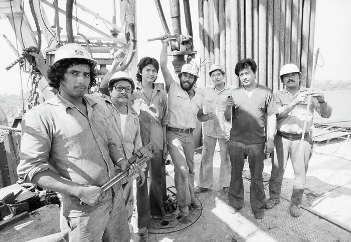 Framed Print : Mexican Oil Drillers on Platform Framed Print : Mexican Oil Drillers on Platform