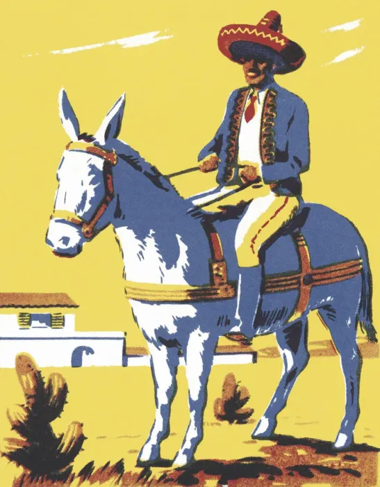 Framed Print : Mexican Riding a Donkey Framed Print : Mexican Riding a Donkey