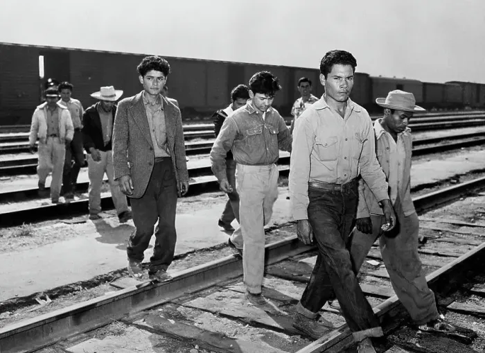 Framed Print : Mexicans Crossing Railroad Tracks Framed Print : Mexicans Crossing Railroad Tracks