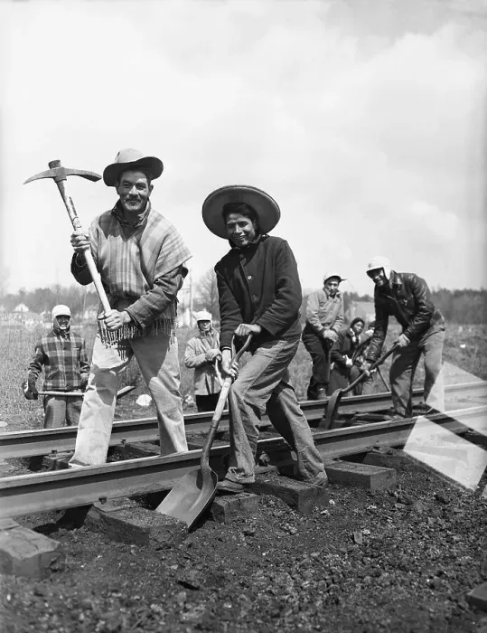 Framed Print : Two Mexicans Working On Railroad Framed Print : Two Mexicans Working On Railroad