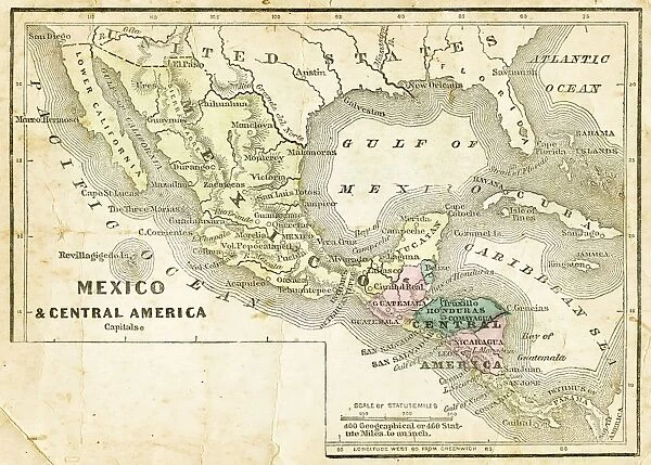 Mexico and Central America map 1856