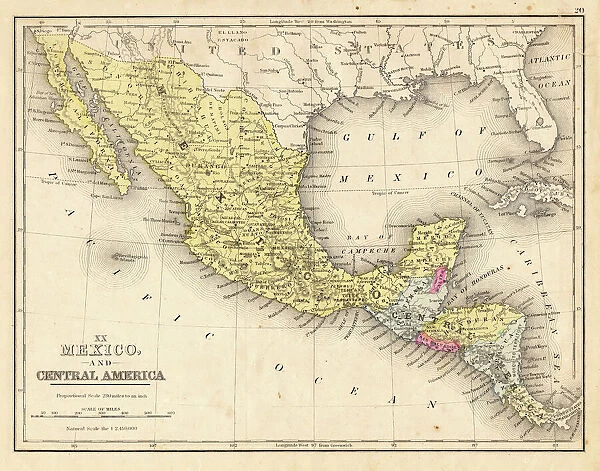 Mexico and Central America map 1867