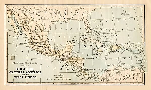 Mexico and Central America map 1881