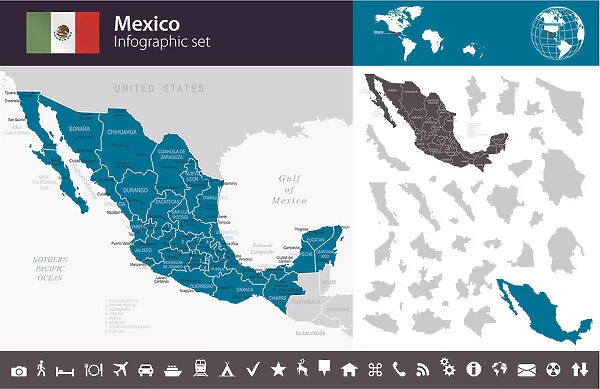 Mexico - Infographic map - illustration