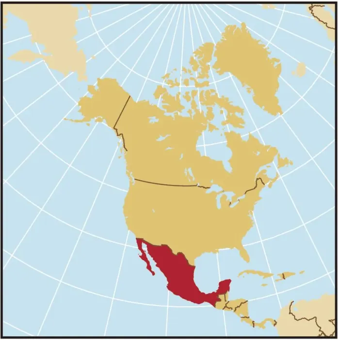 Framed Print : Mexico reference map