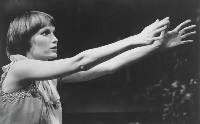 Framed Print : Mia Farrow Acting in Play