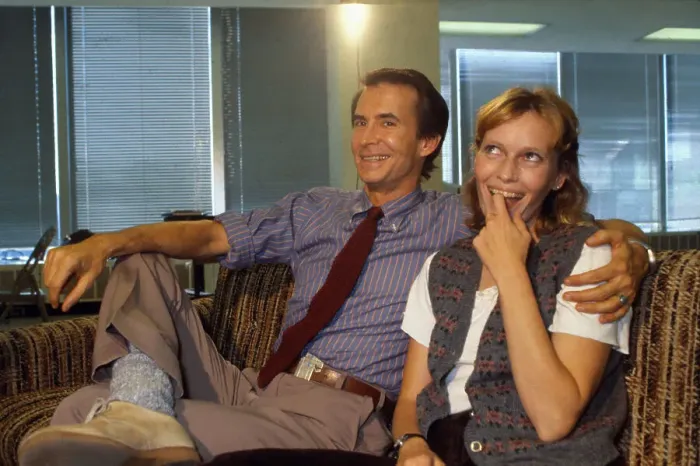 Framed Print : Mia Farrow and Anthony Perkins Sitting Together and Smiling Framed Print : Mia Farrow and Anthony Perkins Sitting Together and Smiling