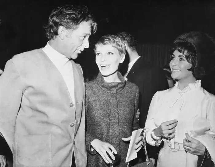 Framed Print : Mia Farrow Conversing with Richard Burton and Elizabeth Taylor Framed Print : Mia Farrow Conversing with Richard Burton and Elizabeth Taylor