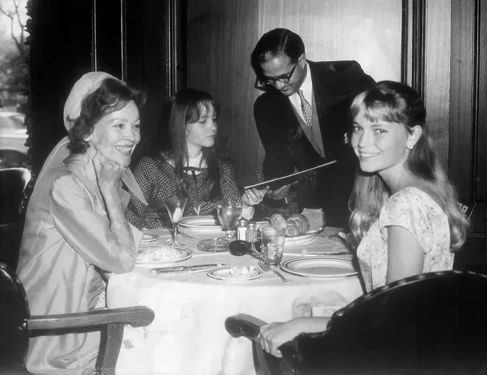 Framed Print : Mia Farrow Having Lunch with Mother and Sister Framed Print : Mia Farrow Having Lunch with Mother and Sister