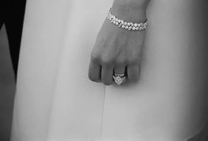 Framed Print : Mia Farrow Modeling Wedding Ring Set Framed Print : Mia Farrow Modeling Wedding Ring Set