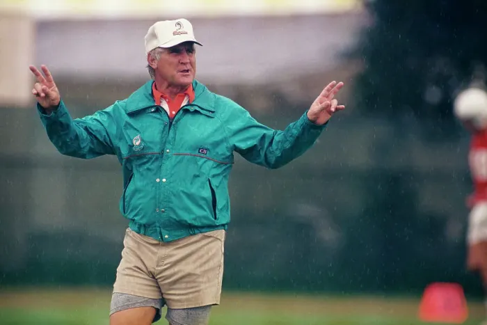 Framed Print : Miami Dolphins Coach Don Shula Conducting Practice Framed Print : Miami Dolphins Coach Don Shula Conducting Practice