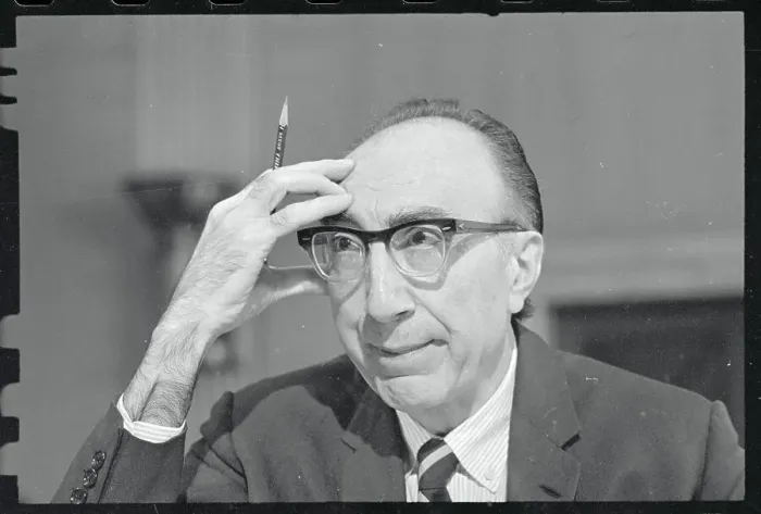 Framed Print : Michael DeBakey With His Hand to Forehead Framed Print : Michael DeBakey With His Hand to Forehead