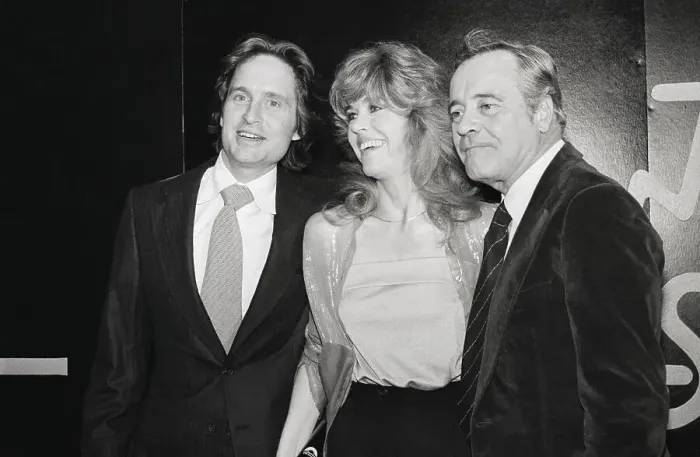 Framed Print : Michael Douglas with Jane Fonda and Jack Lemmon Framed Print : Michael Douglas with Jane Fonda and Jack Lemmon