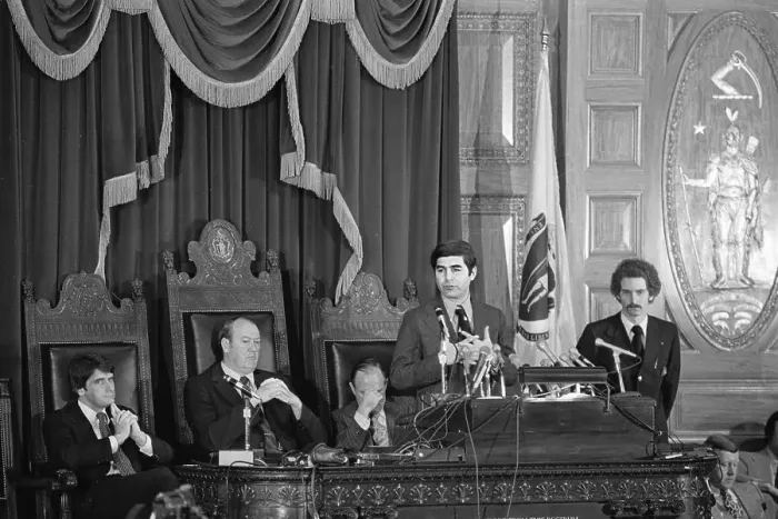 Framed Print : Michael Dukakis Delivering Speech Framed Print : Michael Dukakis Delivering Speech