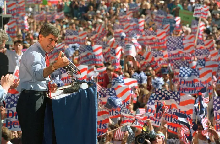 Framed Print : Michael Dukakis Speaking to Voters Framed Print : Michael Dukakis Speaking to Voters