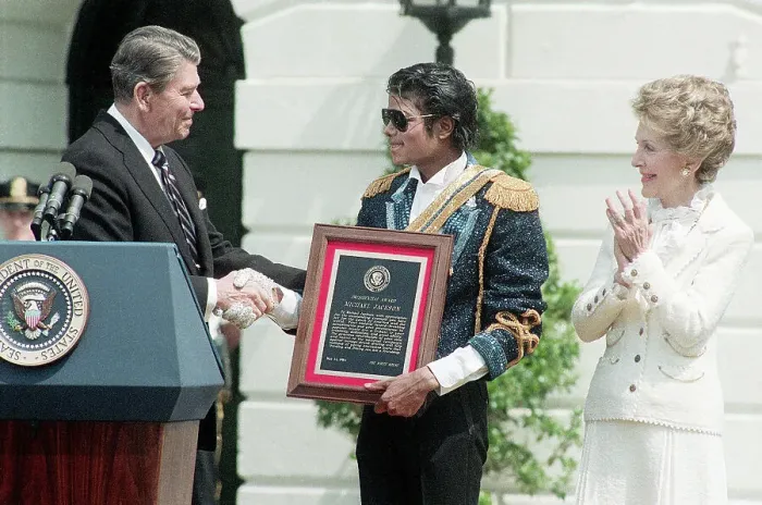 Framed Print : Michael Jackson Receives the Presidential Award Framed Print : Michael Jackson Receives the Presidential Award