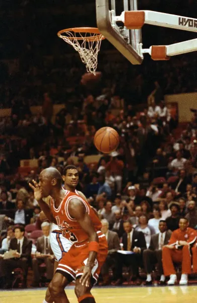 Michael Jordan Slam Dunk Print, Madison Square Garden 2/14. Art