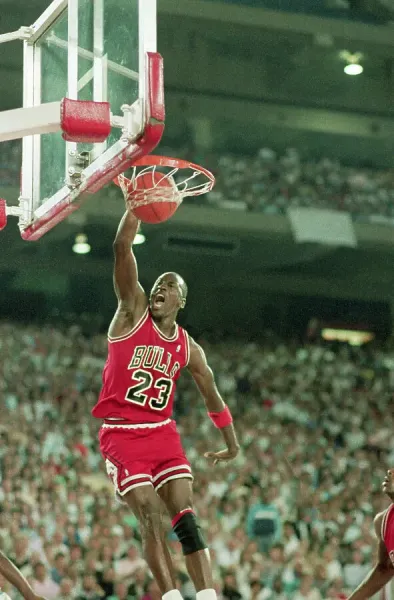 Michael Jordan Slam Dunking Basketball Print Art