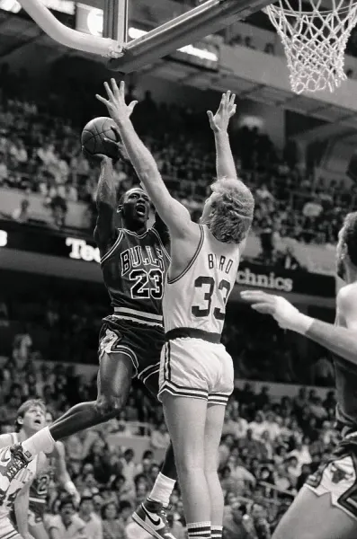 Larry Bird Poster Dunk Michael Jordan Vs Larry Bird Print: NBA