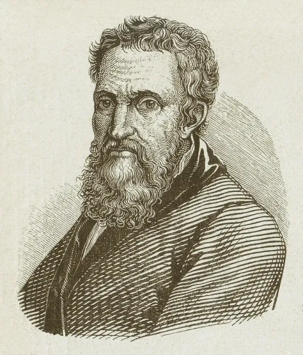 Framed Print : Michelangelo Buonarroti (1475-1564), wood engraving, published in 1877 Framed Print : Michelangelo Buonarroti (1475-1564), wood engraving, published in 1877