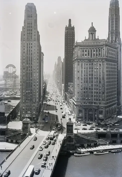 Framed Print : Michigan Ave.Looking South From Wrigley Framed Print : Michigan Ave.Looking South From Wrigley