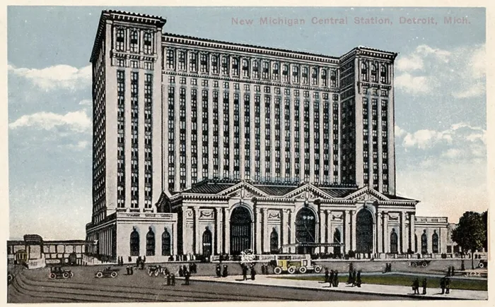 Framed Print : Michigan Central Station Postcard Framed Print : Michigan Central Station Postcard