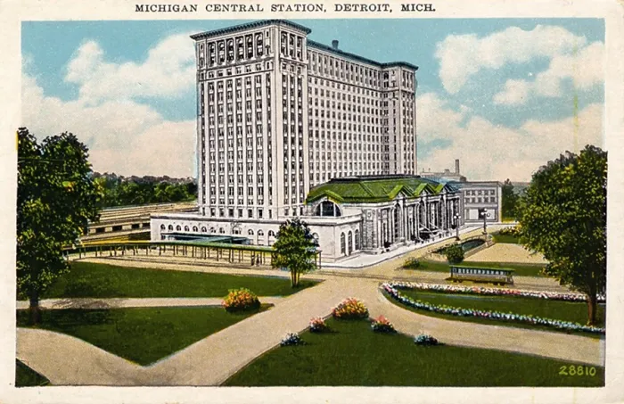 Framed Print : Michigan Central Station Postcard Framed Print : Michigan Central Station Postcard