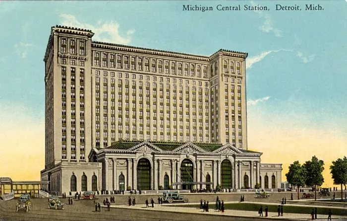 Framed Print : Michigan Central Station Postcard Framed Print : Michigan Central Station Postcard