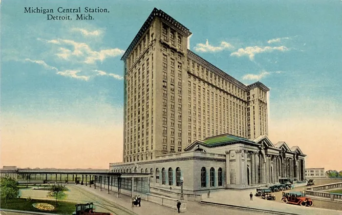 Framed Print : Michigan Central Station Postcard Framed Print : Michigan Central Station Postcard