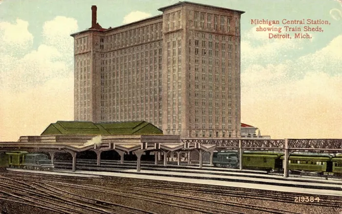 Framed Print : Michigan Central Station Postcard by Valentine Souvenir Framed Print : Michigan Central Station Postcard by Valentine Souvenir