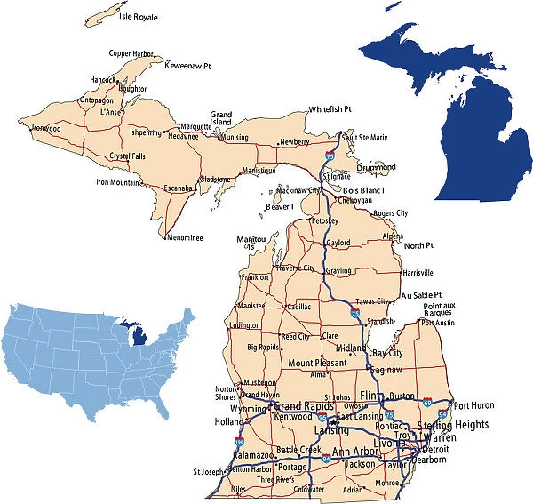 Michigan road map