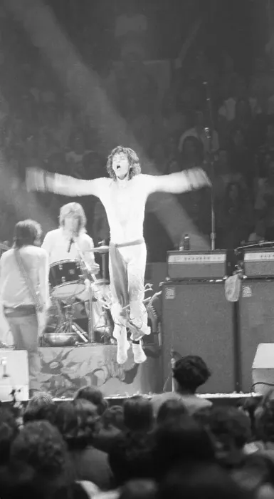 Framed Print : Mick Jagger Jumping During Concert Framed Print : Mick Jagger Jumping During Concert