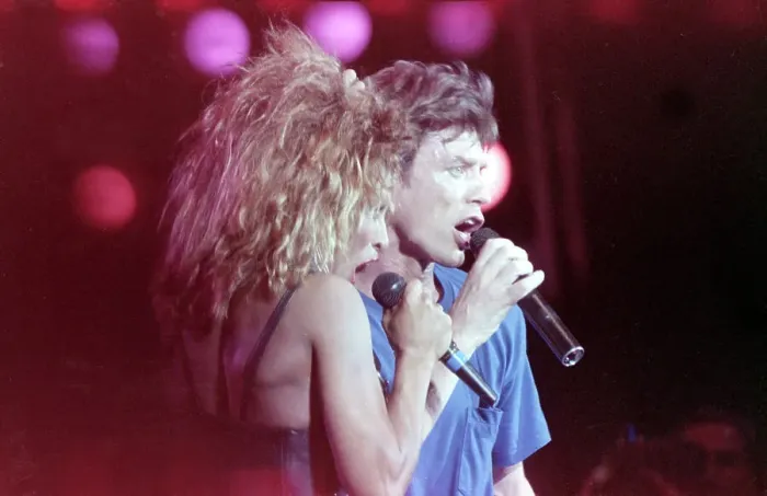 Framed Print : Mick Jagger and Tina Turner Singing Together Framed Print : Mick Jagger and Tina Turner Singing Together