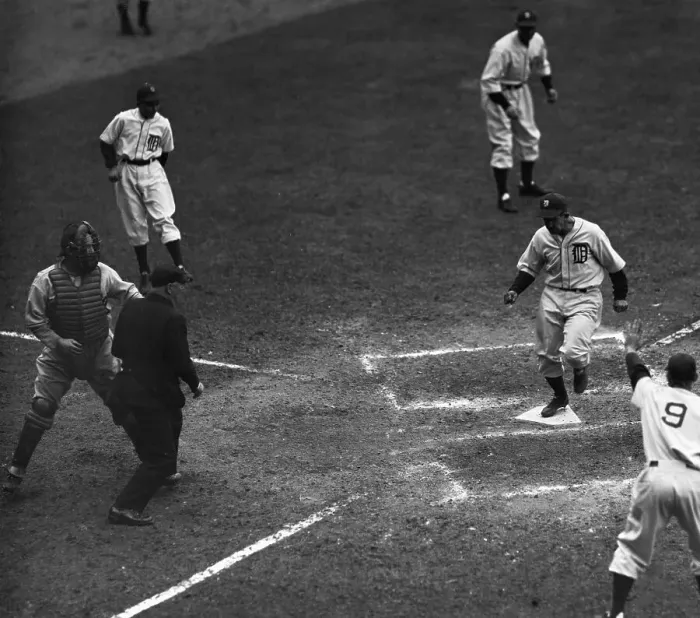 Framed Print : Mickey Cochrane Crosses Homeplate;Baseba Framed Print : Mickey Cochrane Crosses Homeplate;Baseba