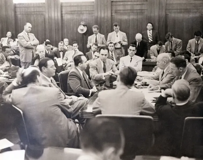 Framed Print : Mickey Cohen at Senate Crime Committee Framed Print : Mickey Cohen at Senate Crime Committee