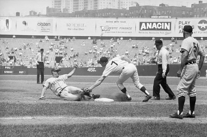 Framed Print : Mickey Mantle in Baseball Action at First Base Framed Print : Mickey Mantle in Baseball Action at First Base