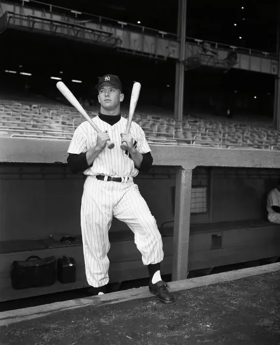 Framed Print : Mickey Mantle With Bats On Both Shoulder Framed Print : Mickey Mantle With Bats On Both Shoulder