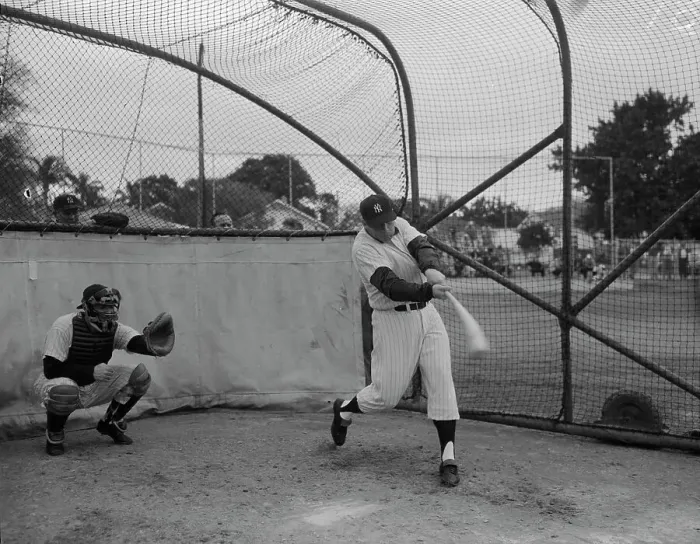 Framed Print : Mickey Mantle Batting with John Blanchard Catching Framed Print : Mickey Mantle Batting with John Blanchard Catching