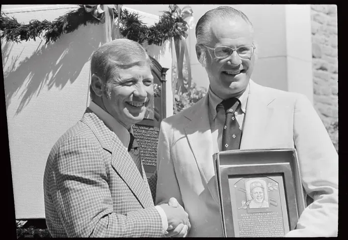 Framed Print : Mickey Mantle and Bowie Kuhn Standing Together Framed Print : Mickey Mantle and Bowie Kuhn Standing Together