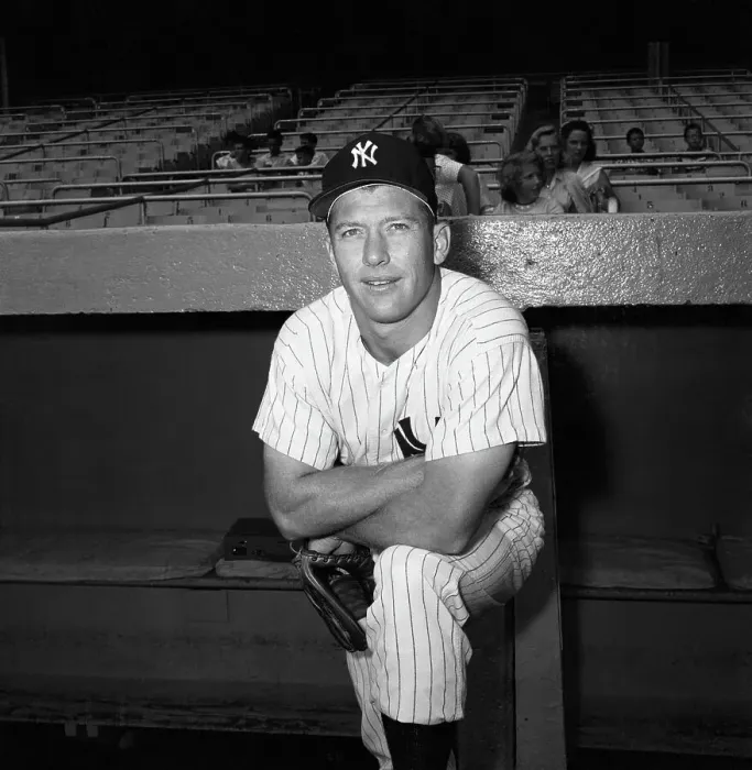 Framed Print : Mickey Mantle In Dugout In 1958