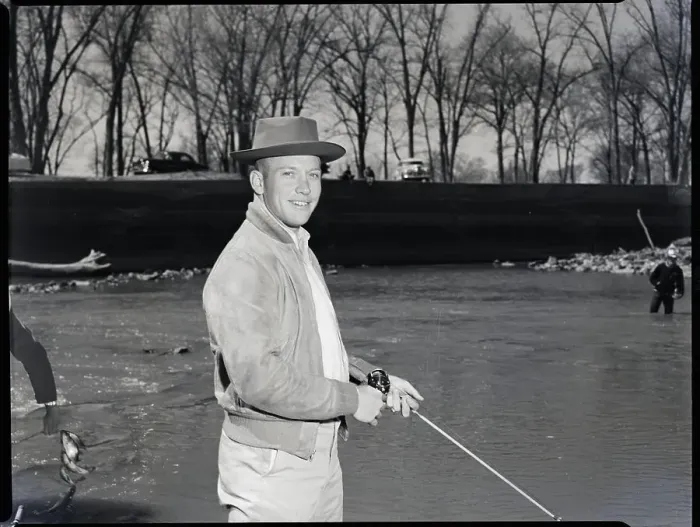 Framed Print : Mickey Mantle Fishing In The Neosho Rive Framed Print : Mickey Mantle Fishing In The Neosho Rive