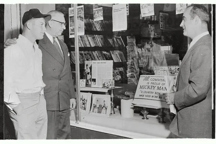 Framed Print : Mickey Mantle and Friends in Front of Drugstore Framed Print : Mickey Mantle and Friends in Front of Drugstore