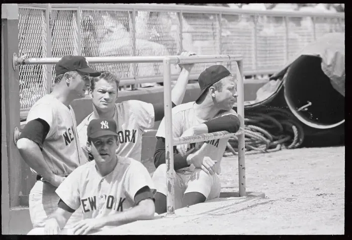 Framed Print : Mickey Mantle Getting Ready to Spit in the Dugout Framed Print : Mickey Mantle Getting Ready to Spit in the Dugout