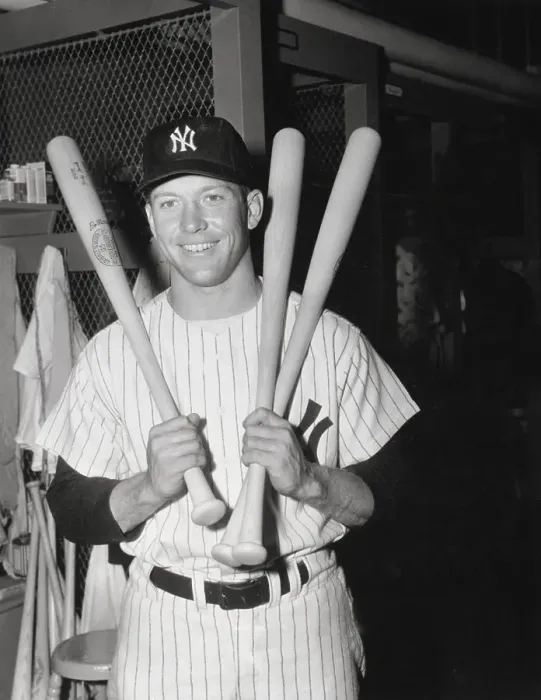 Framed Print : Mickey Mantle Holding Three Bats Framed Print : Mickey Mantle Holding Three Bats