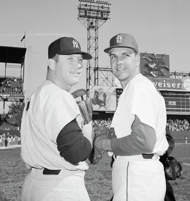 Framed Print : Mickey Mantle and Ken Boyer at World Series