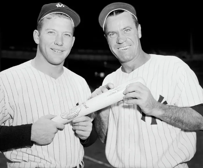 Framed Print : Mickey Mantle, L, Hank Bauer Pose W / Bat Framed Print : Mickey Mantle, L, Hank Bauer Pose W / Bat
