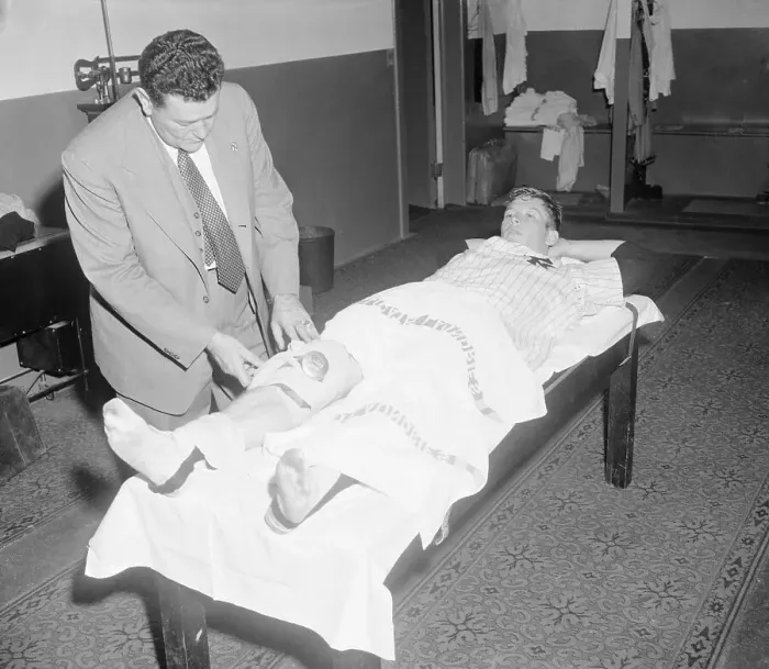 Framed Print : Mickey Mantle Lying in the Dressing Room Framed Print : Mickey Mantle Lying in the Dressing Room