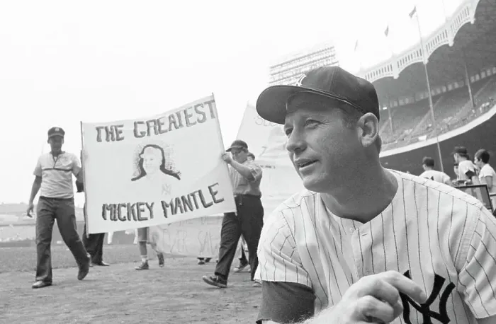 Framed Print : Mickey Mantle at Mantle Banner Day Framed Print : Mickey Mantle at Mantle Banner Day