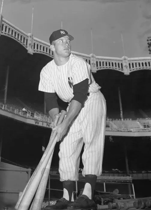 Framed Print : Mickey Mantle Picking up Three Bats Framed Print : Mickey Mantle Picking up Three Bats