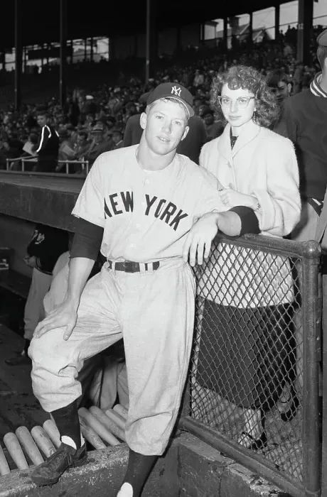 Framed Print : Mickey Mantle Posing With His Girlfriend Framed Print : Mickey Mantle Posing With His Girlfriend